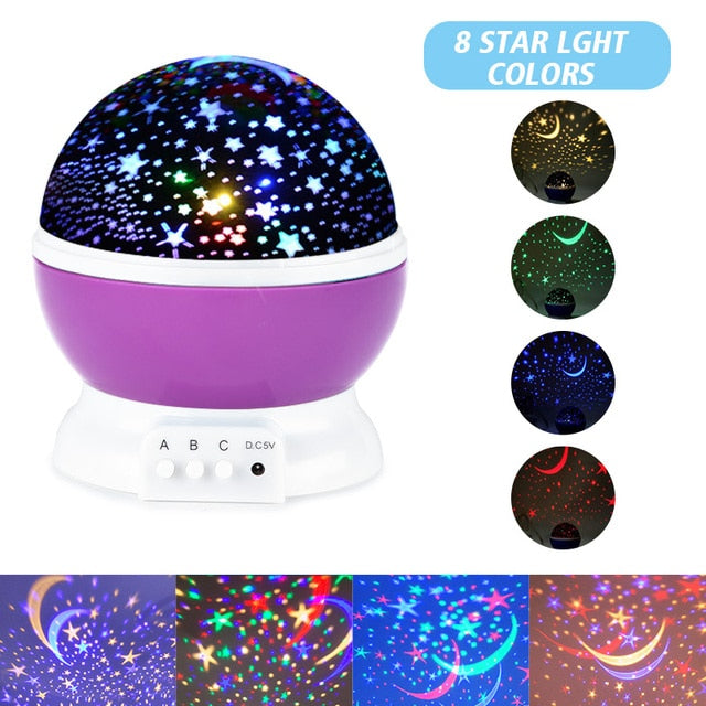 Galaxy Projector Starry Sky Rotating LED Night Light Planetarium Children Bedroom Star Night Lights Moon Light Kids Gift Lamp